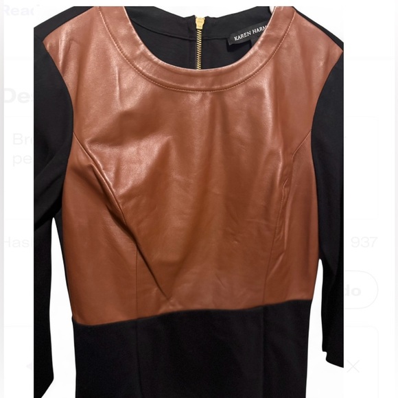 Karen Harman Leather Peplum Top - Picture 7 of 8